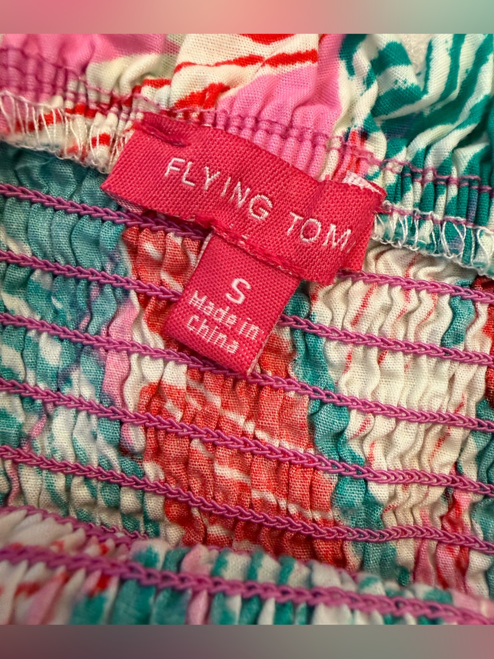 NWOT Flying Tomato Tropical Smocked Maxi Dress - Picture 4 of 5